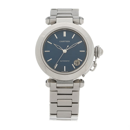 Cartier Stainless Steel 35mm Pasha C Automatic Watch Blue 1 of 4