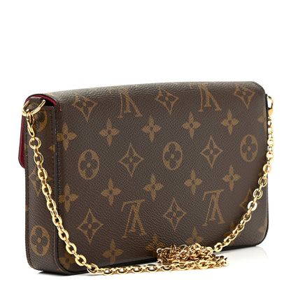 Louis Vuitton Monogram Pochette Felicie Chain Wallet Fuchsia 4 of 11