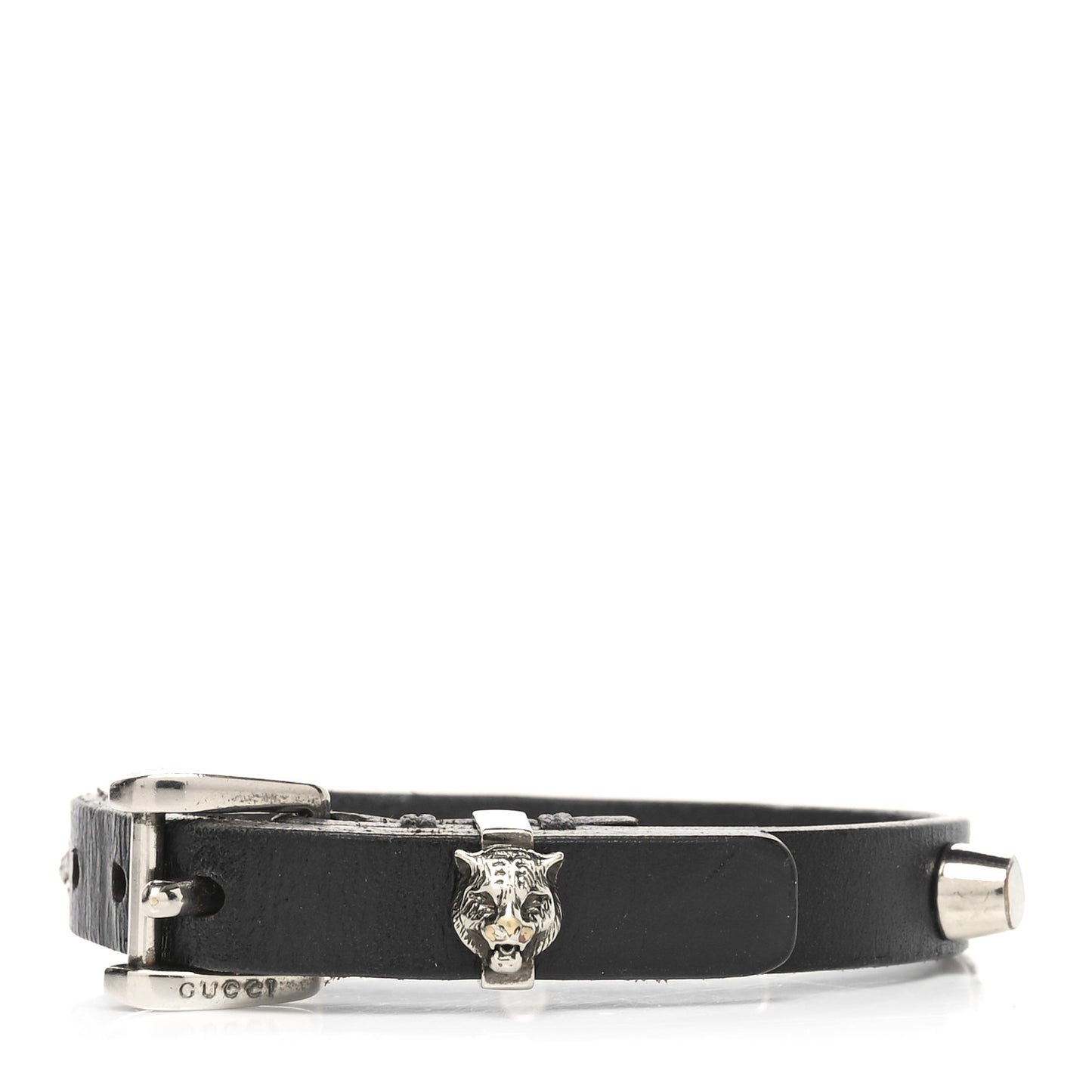 Calfskin Feline Heads Bracelet Black