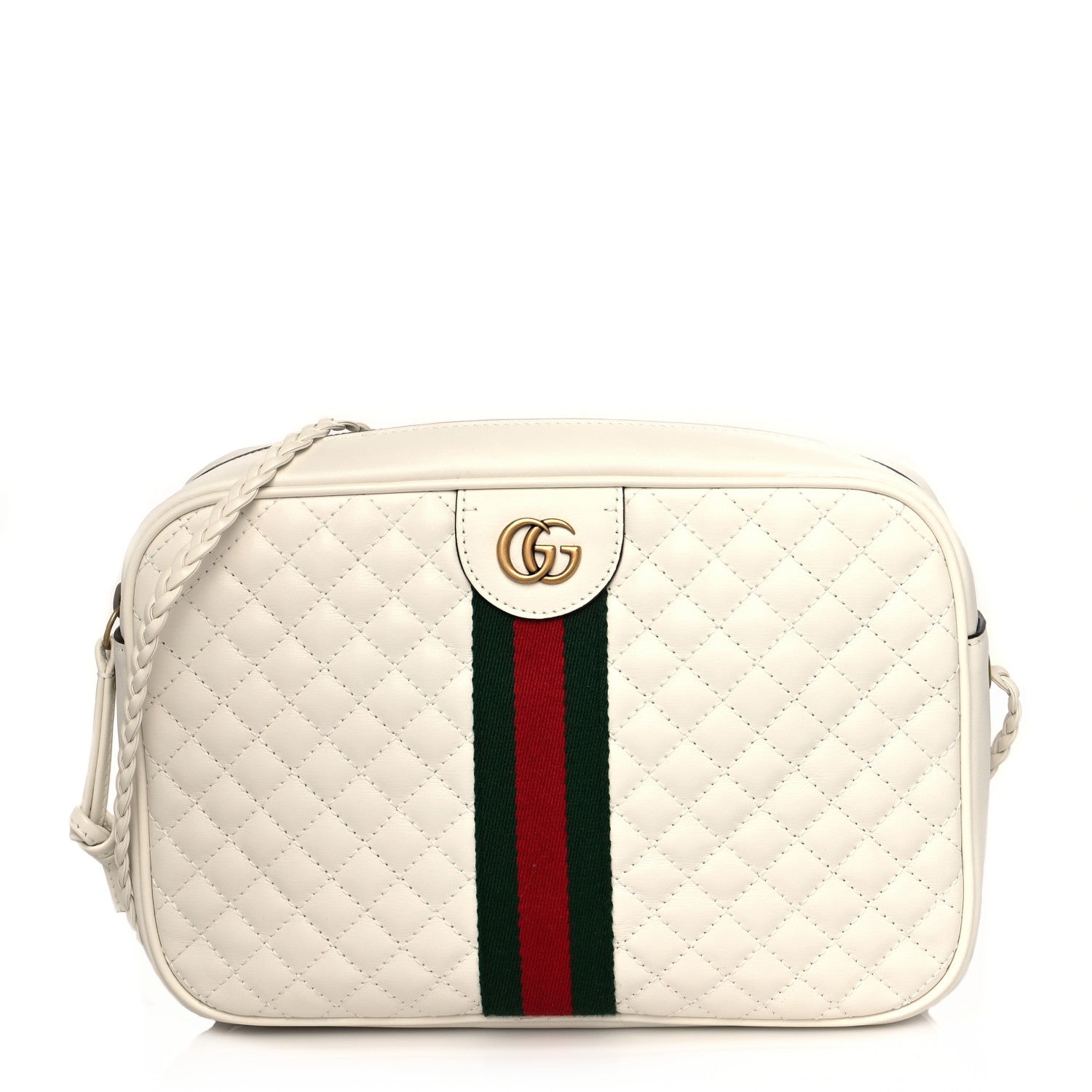 Gucci Calfskin Web Trapuntata Small Shoulder Bag White 1 of 10