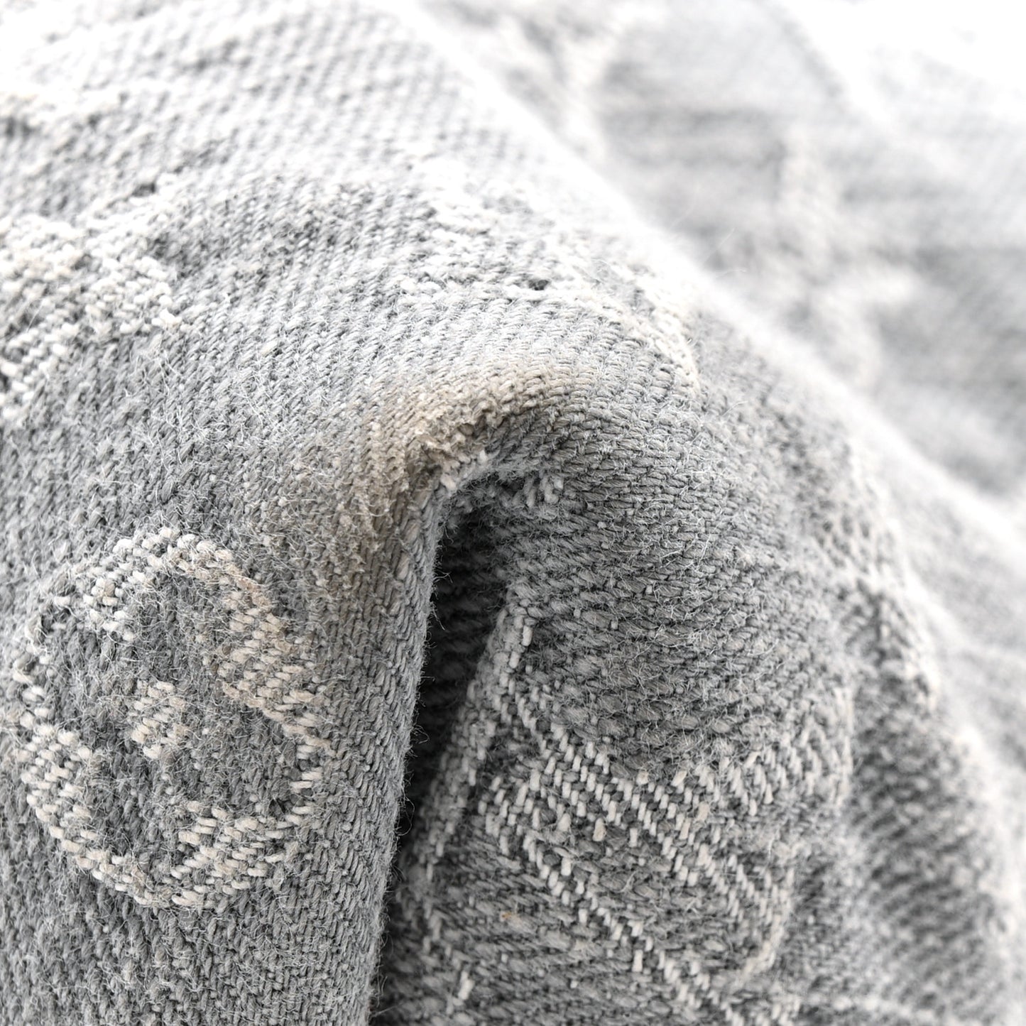 Monogram Denim CarryAll MM Washed Grey