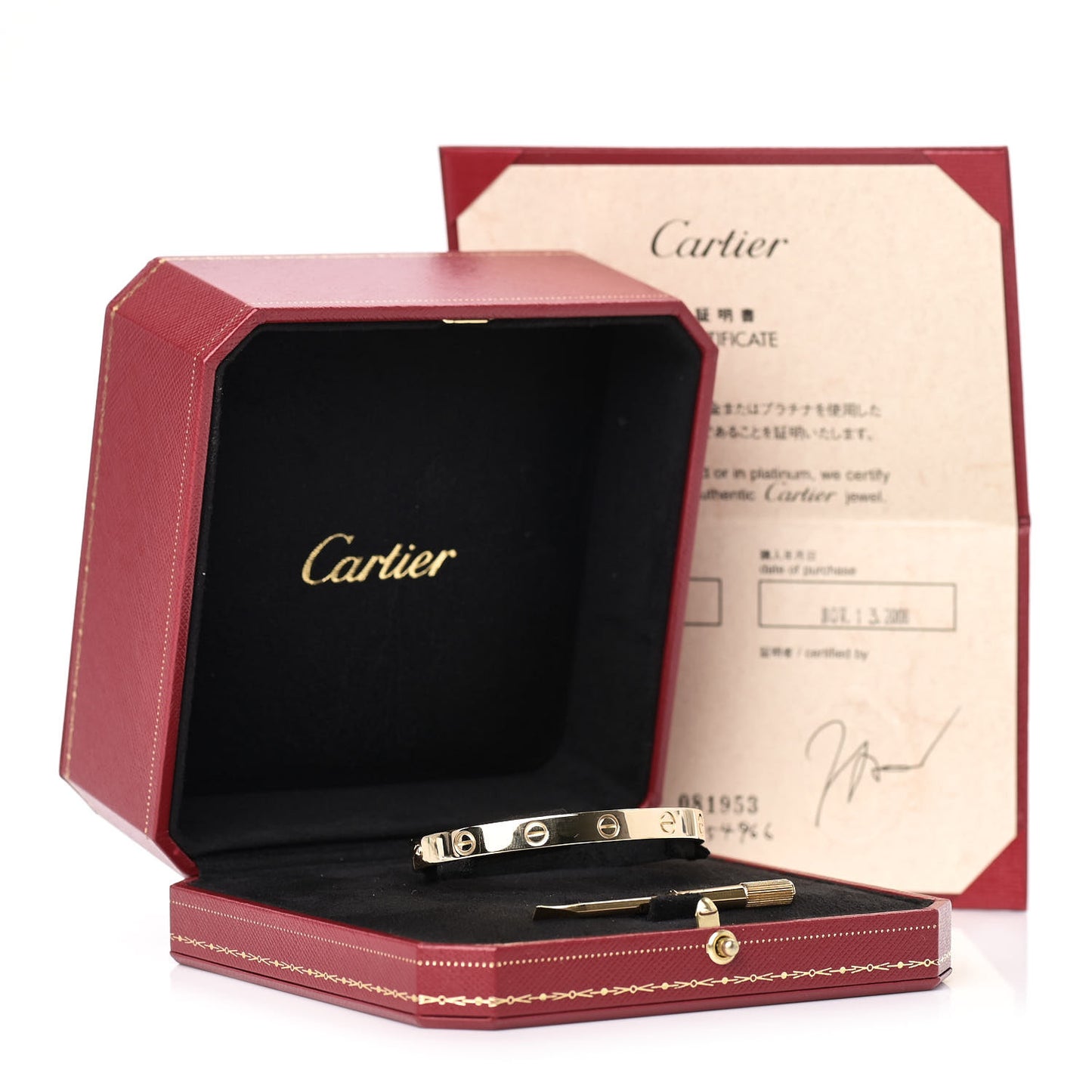 18K Yellow Gold LOVE Bracelet 17