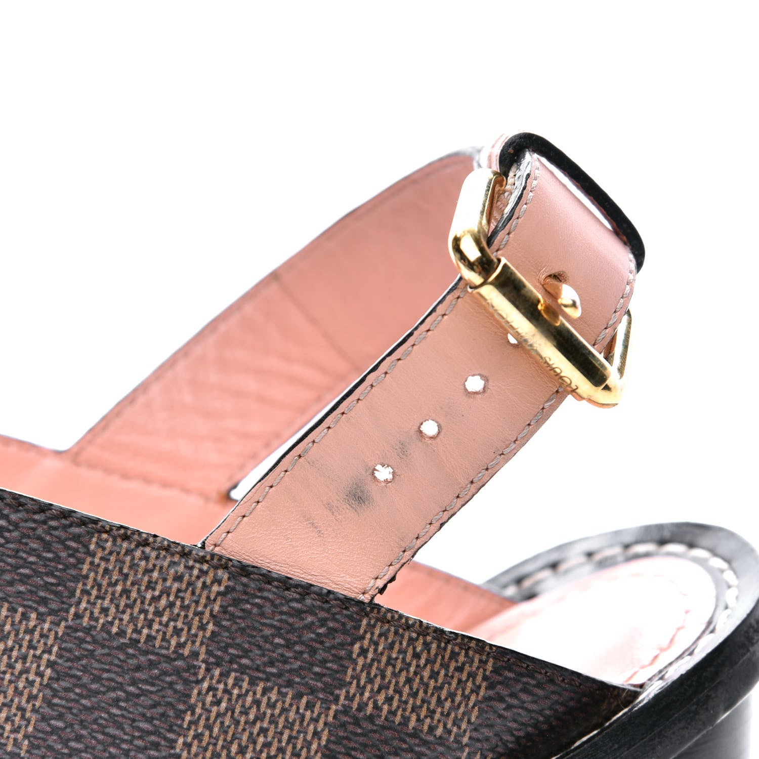 Louis Vuitton Calfskin Damier Ebene Passenger Heeled Sandals 39 10 of 12