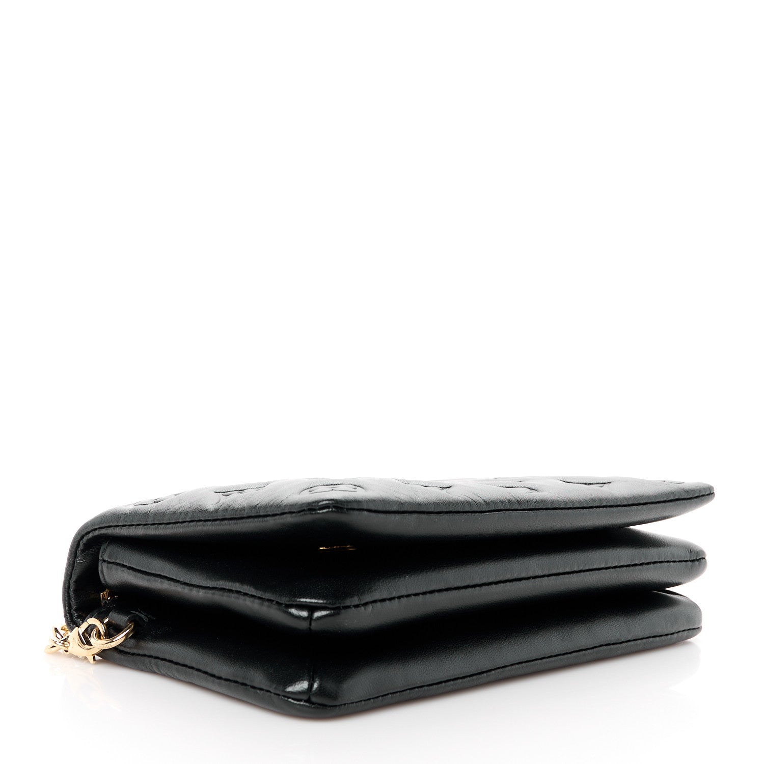 Louis Vuitton Lambskin Embossed Monogram Pochette Coussin Black 4 of 10