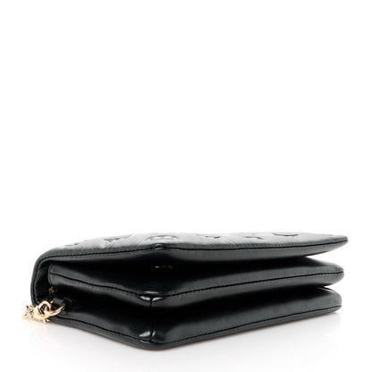 Louis Vuitton Lambskin Embossed Monogram Pochette Coussin Black 4 of 10