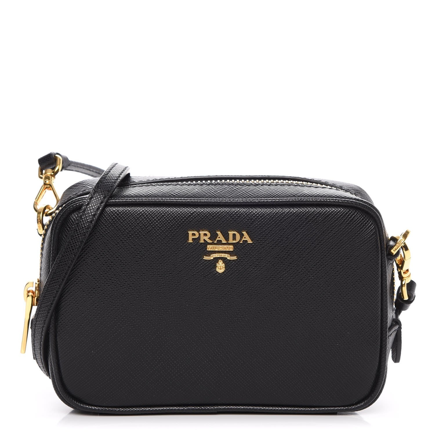 Prada Saffiano Mini Camera Crossbody Bag Nero Black 1 of 10