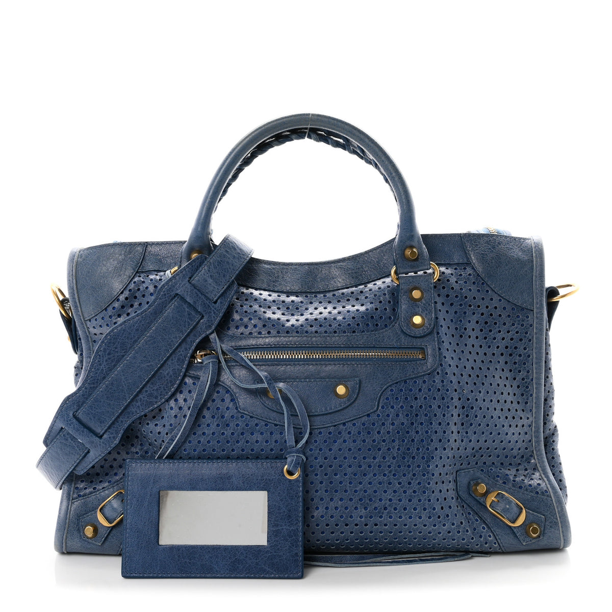 Balenciaga Agneau Classic Gold Hardware Perforated Dot City Atlantique 3 of 11