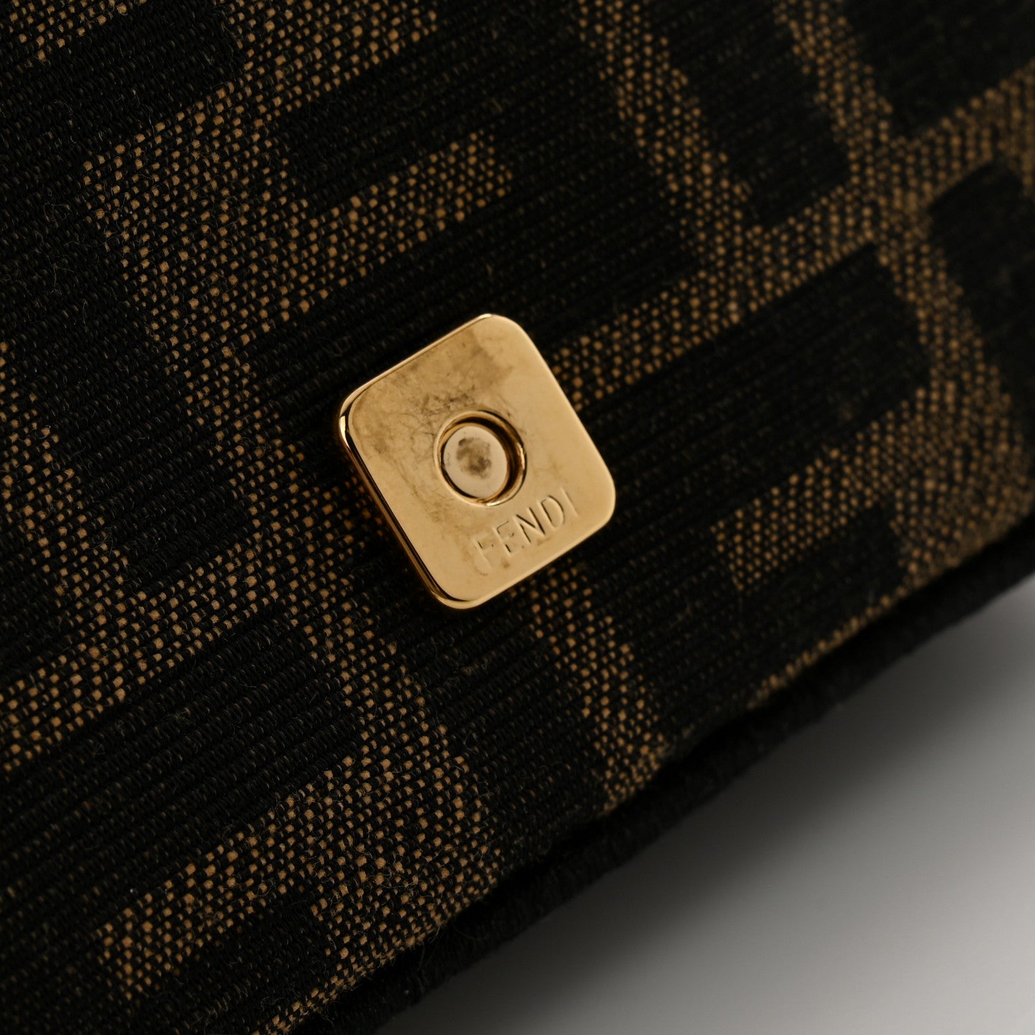 Fendi Fabric Jacquard FF 1974 Nano Baguette Charm Tobacco Moro Black 12 of 13