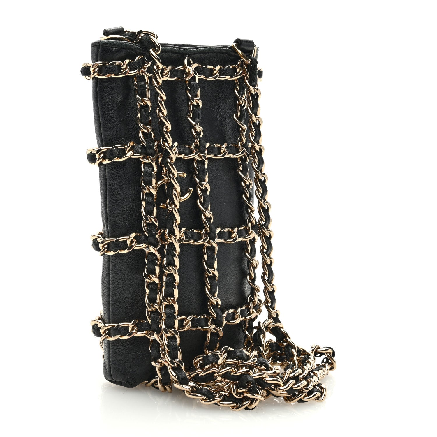 Chanel Lambskin Tech Me Out Clutch With Chain Black 3 of 10