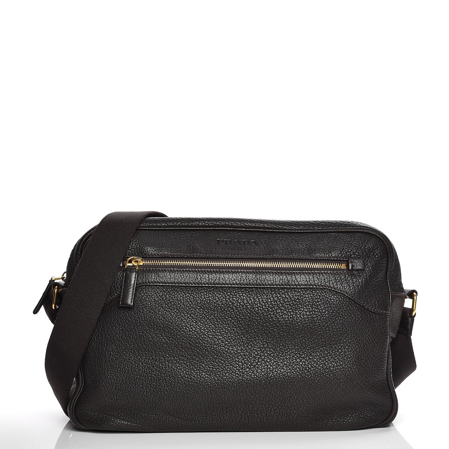 Prada Cervo Deerskin Crossbody Dark Brown 15 of 15