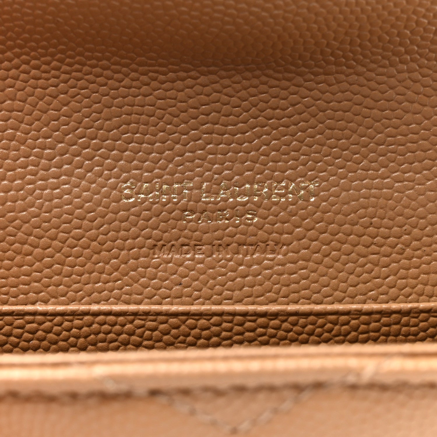 Saint Laurent Grain De Poudre Matelasse Chevron Small Monogram Envelope Wallet Dark Beige 6 of 7