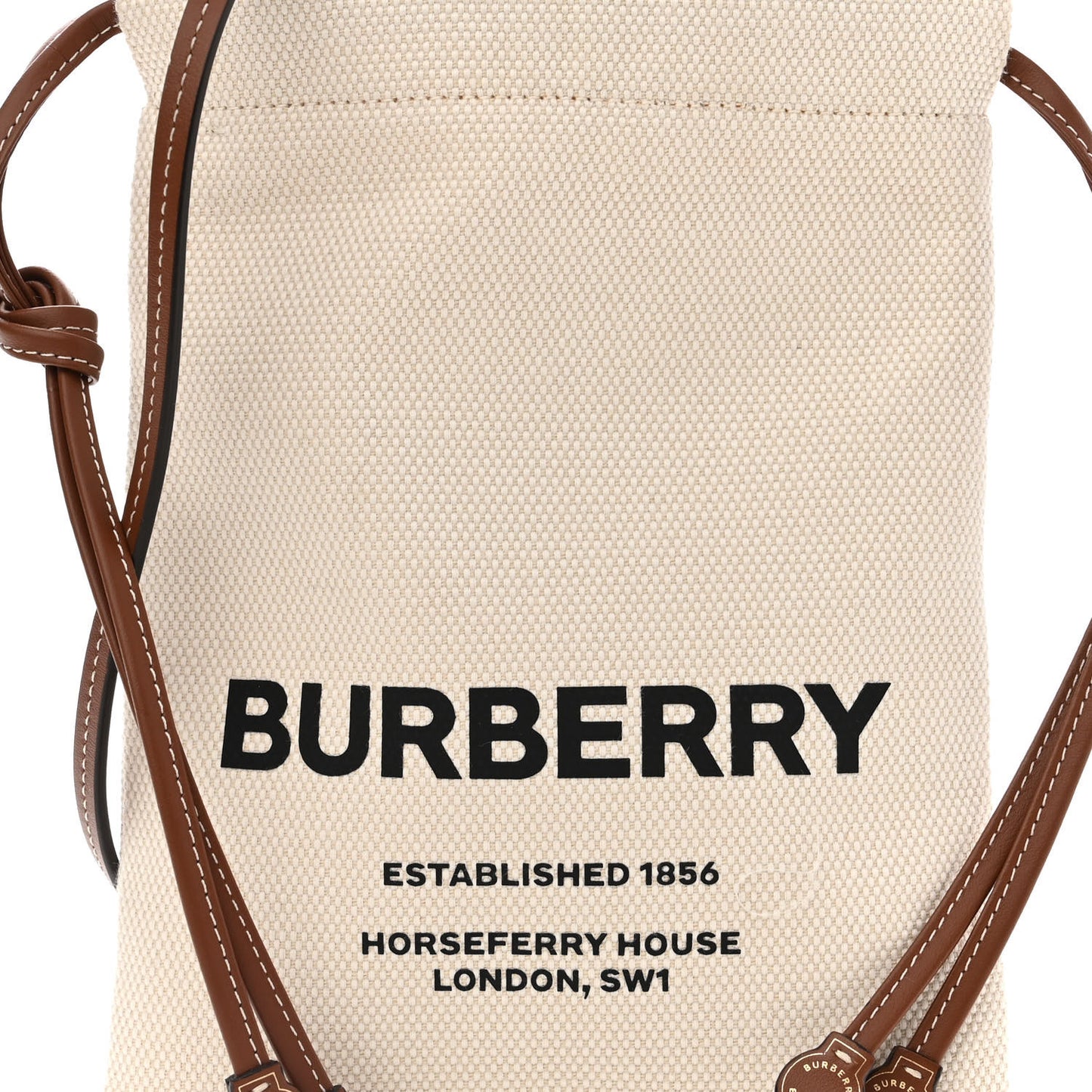Canvas Smooth Calfskin Crossbody Pouch