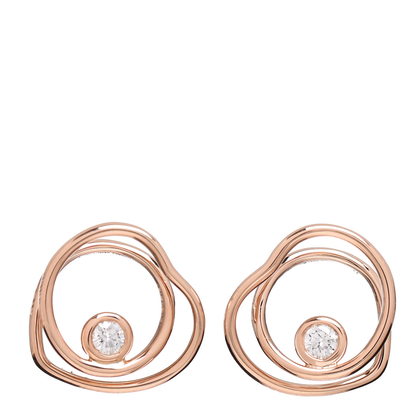 18K Rose Gold Diamond TPM Vertige Coeur Earrings