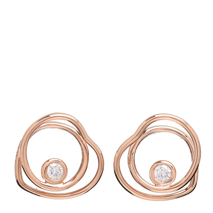 Hermes 18K Rose Gold Diamond TPM Vertige Coeur Earrings 1 of 5