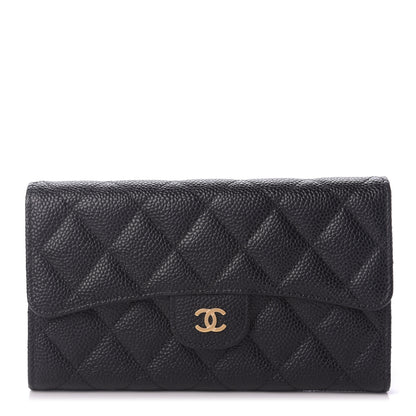 Chanel Caviar Quilted Large Flap Wallet Black 1 of 10