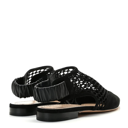 Christian Dior Suede Resille Dior-I Slingback Flats 38 Black 4 of 13