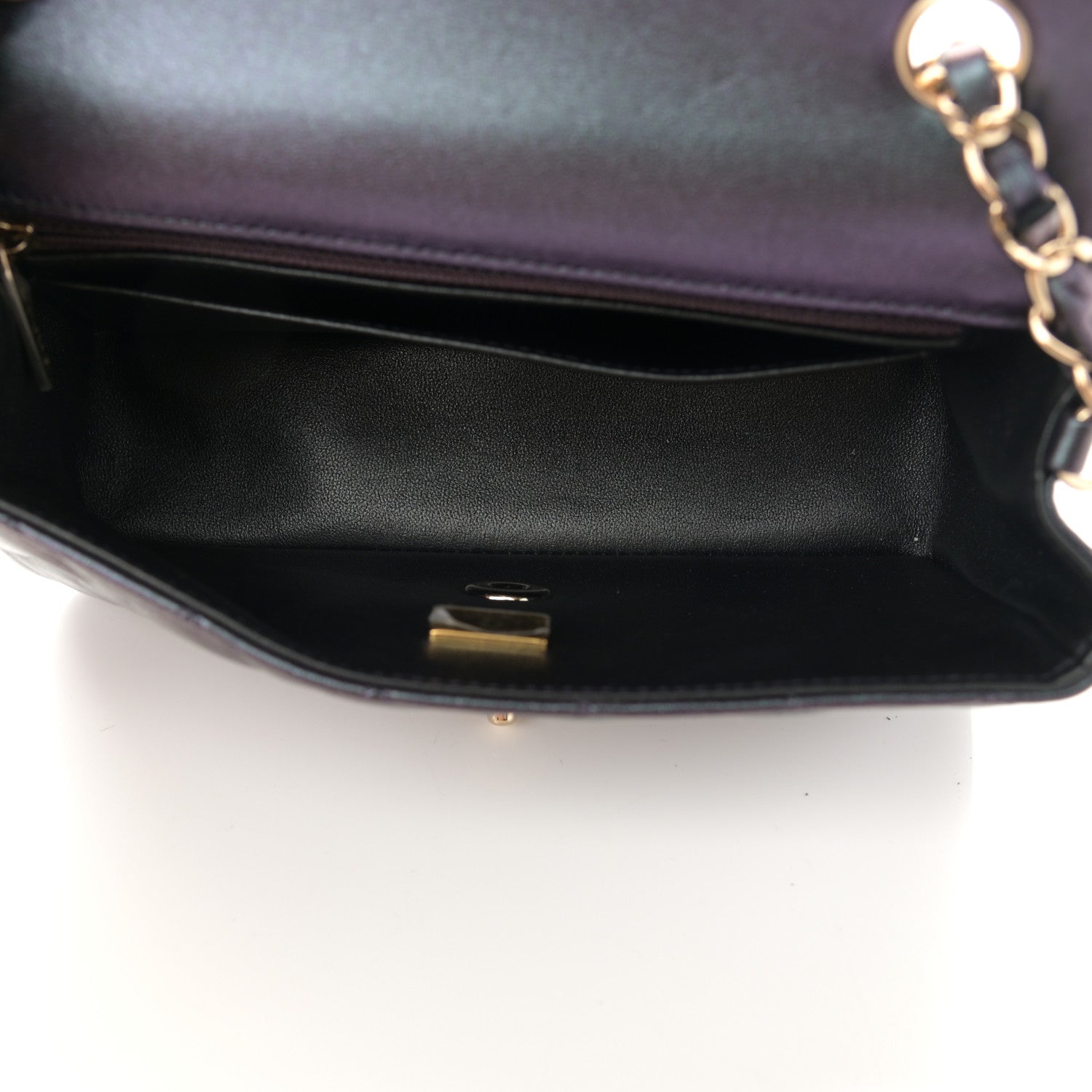 Chanel Iridescent Lambskin Quilted Mini Rectangular Flap Black 5 of 8