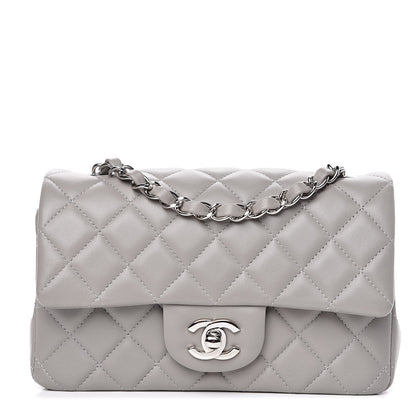 Chanel Lambskin Quilted Mini Rectangular Flap Grey 1 of 10
