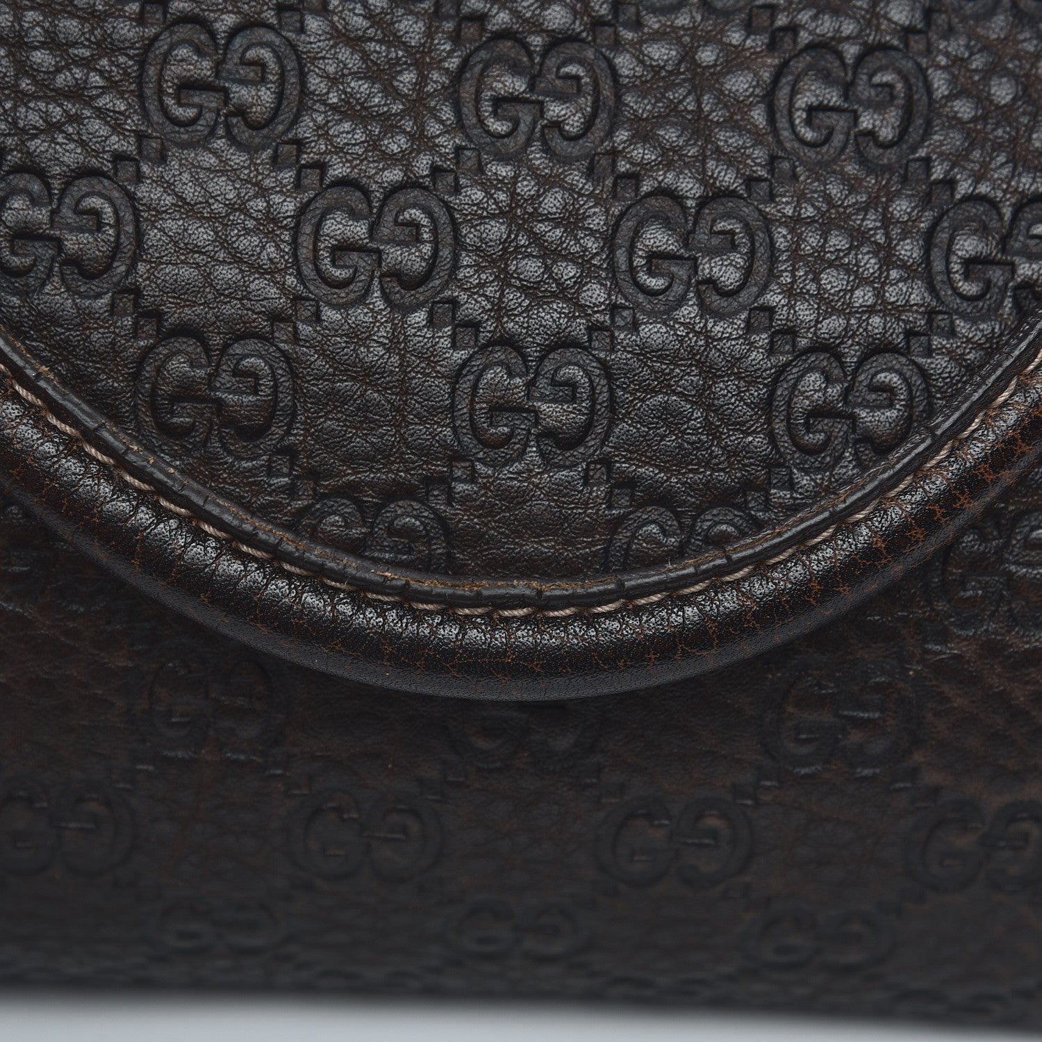 Gucci Guccissima New Pelham Satchel Dark Brown 11 of 13