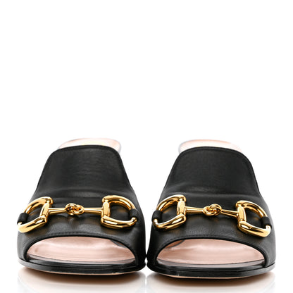 Gucci Nappa Horsebit 75mm Slide Sandals 39 Black 4 of 14