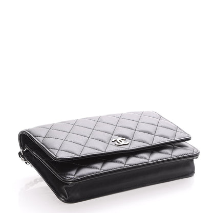 Chanel Lambskin Quilted Wallet On Chain WOC Black 4 of 10