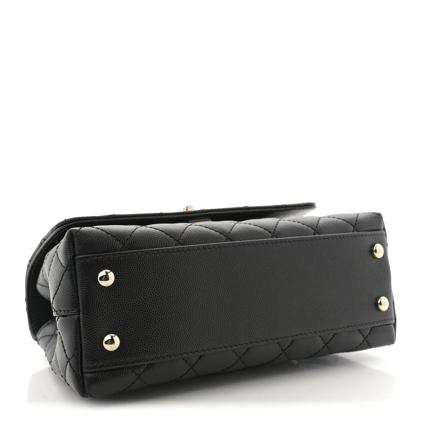 Caviar Quilted Mini Coco Handle Flap Black