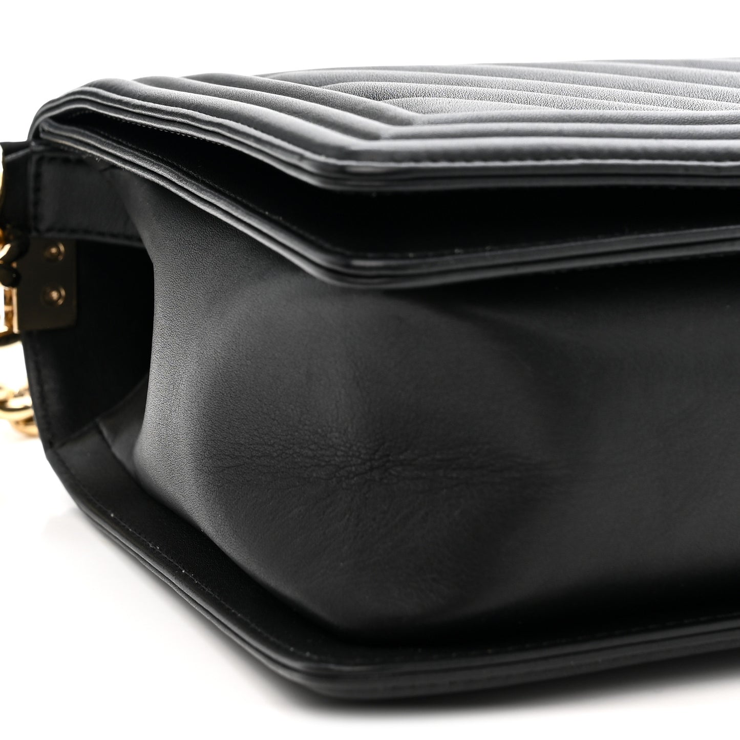 Calfskin Chevron Quilted New Medium Boy Flap Black