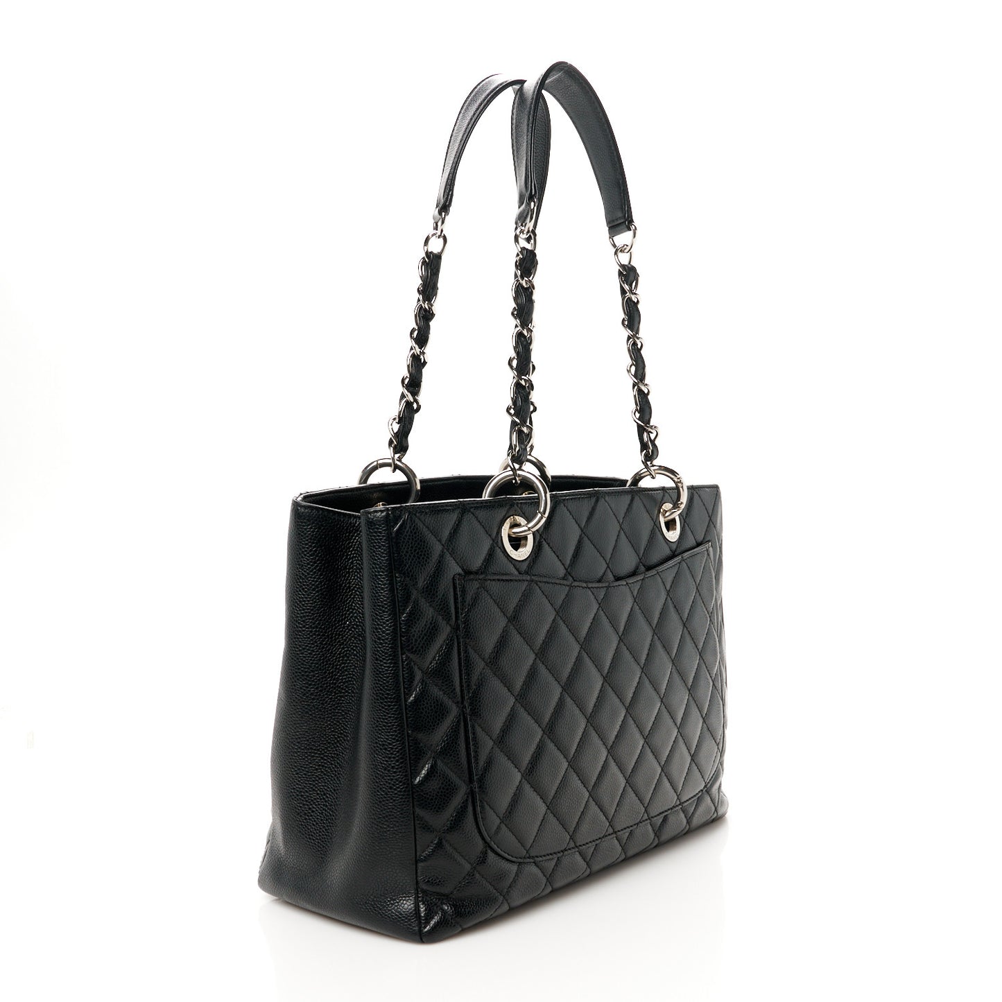 Caviar Quilted Grand Shopping Tote GST Black