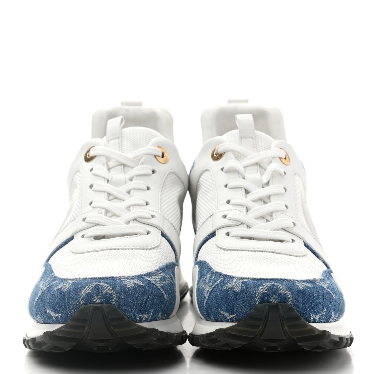 Louis Vuitton Calfskin Monogram Denim Run Away Sneakers 40 White 2 of 10