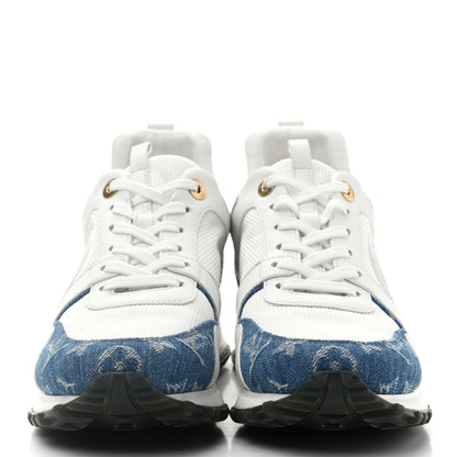 Louis Vuitton Calfskin Monogram Denim Run Away Sneakers 40 White 2 of 10