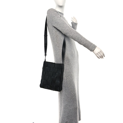 Bottega Veneta Lambskin Maxi Intrecciato Cassette Messenger Black 2 of 11