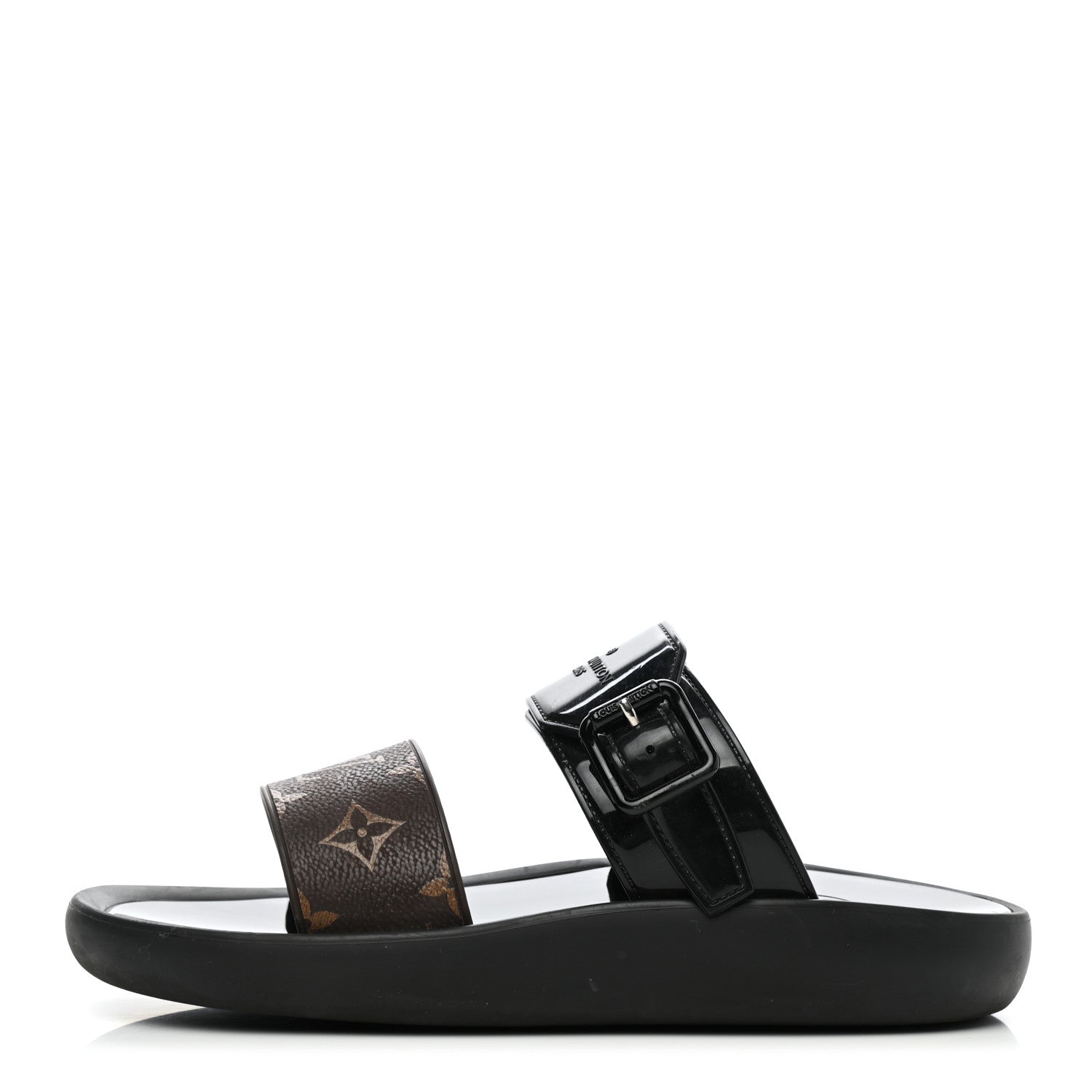 Louis Vuitton Monogram Sunbath Flat Mule Sandals 39 Black 1 of 7