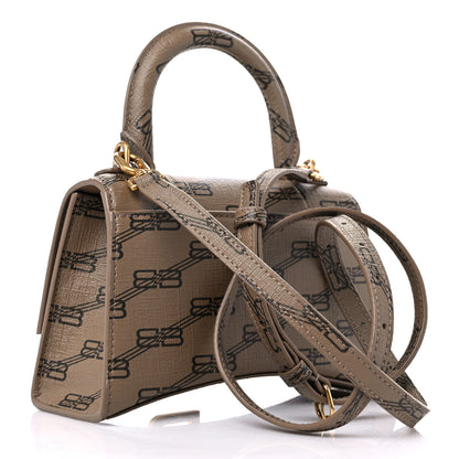 Balenciaga Coated Canvas BB Monogram Hourglass Top Handle Bag XS Beige Brown 3 of 11