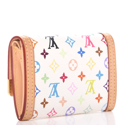 Louis Vuitton Monogram Multicolor Porte-Monnaie Plat Coin Purse White 3 of 10