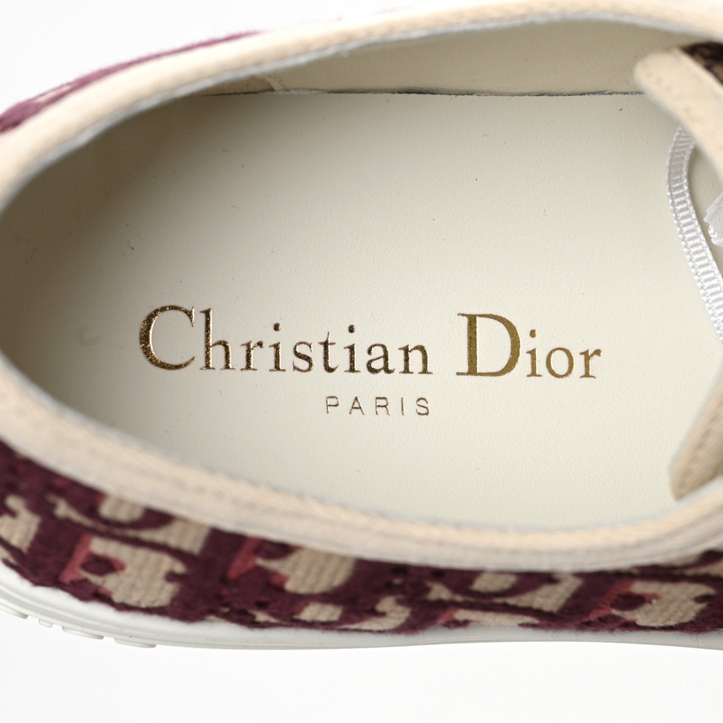 Canvas Oblique Walk'N'Dior Low Top Sneakers 38.5 Deep Amaranth