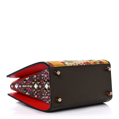 Christian Louboutin Calfskin Embroidered Beaded Small Paloma Multicolor Brown 4 of 20