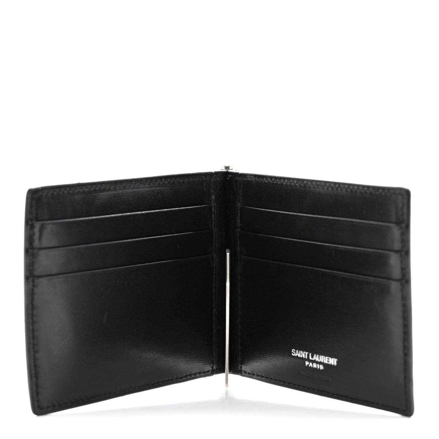Calfskin Bill Clip Card Case Black