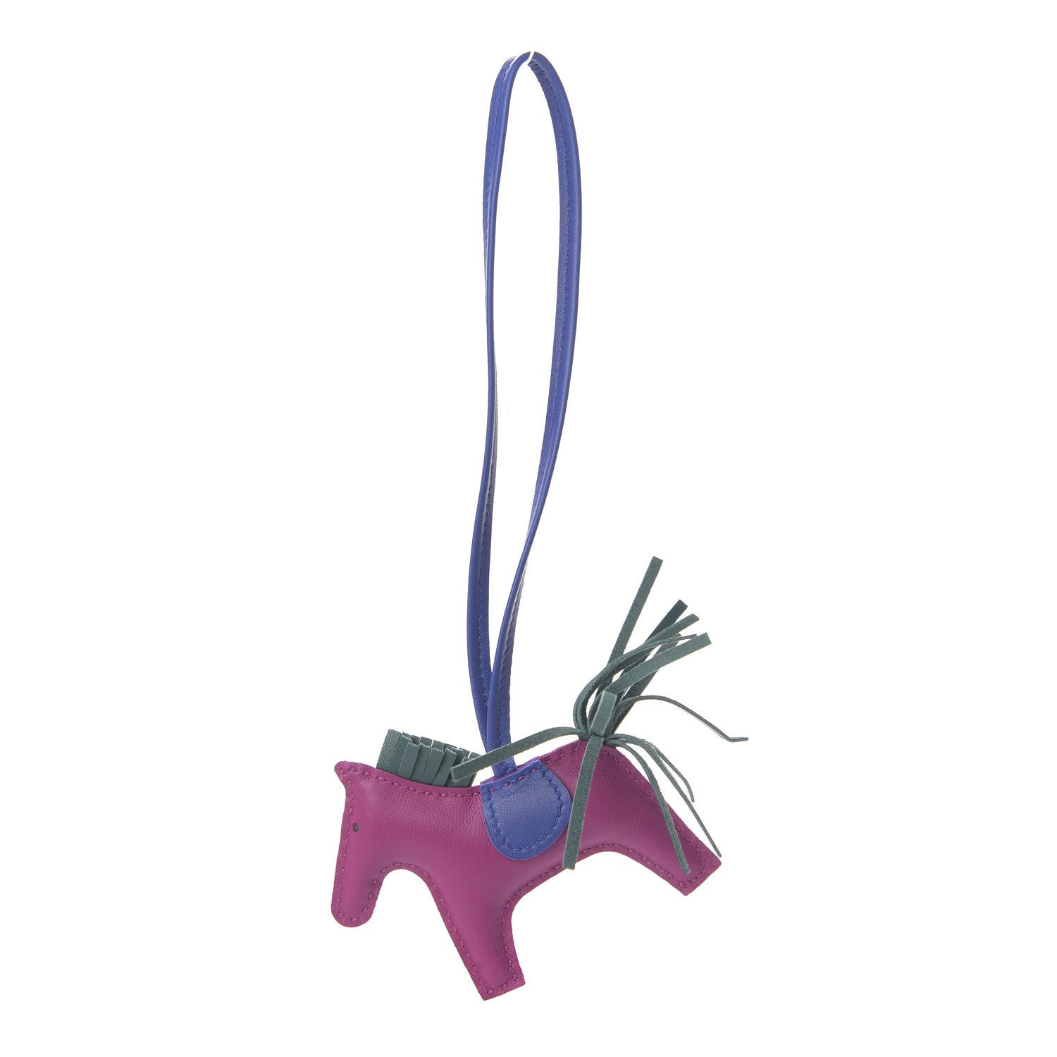 Hermes Milo Lambskin Grigri Rodeo Horse Bag Charm PM Rose Pourpre Bleu Electrique Malachite 1 of 3