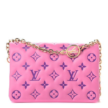 Louis Vuitton Lambskin Embossed Monogram Vuittamins Pochette Coussin Rose Violet 1 of 10