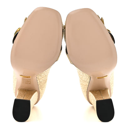 Gucci Galassia GG Marmont Fringe 50mm Loafer Pumps 38 Platino 6 of 9