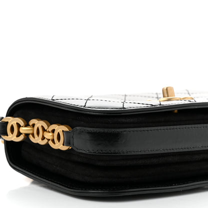 Chanel Shiny Calfskin Quilted Suede Goatskin Mini Messenger Black 9 of 10