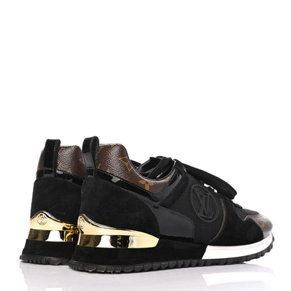 Louis Vuitton Suede Monogram Run Away Sneakers 38.5 Black 3 of 4