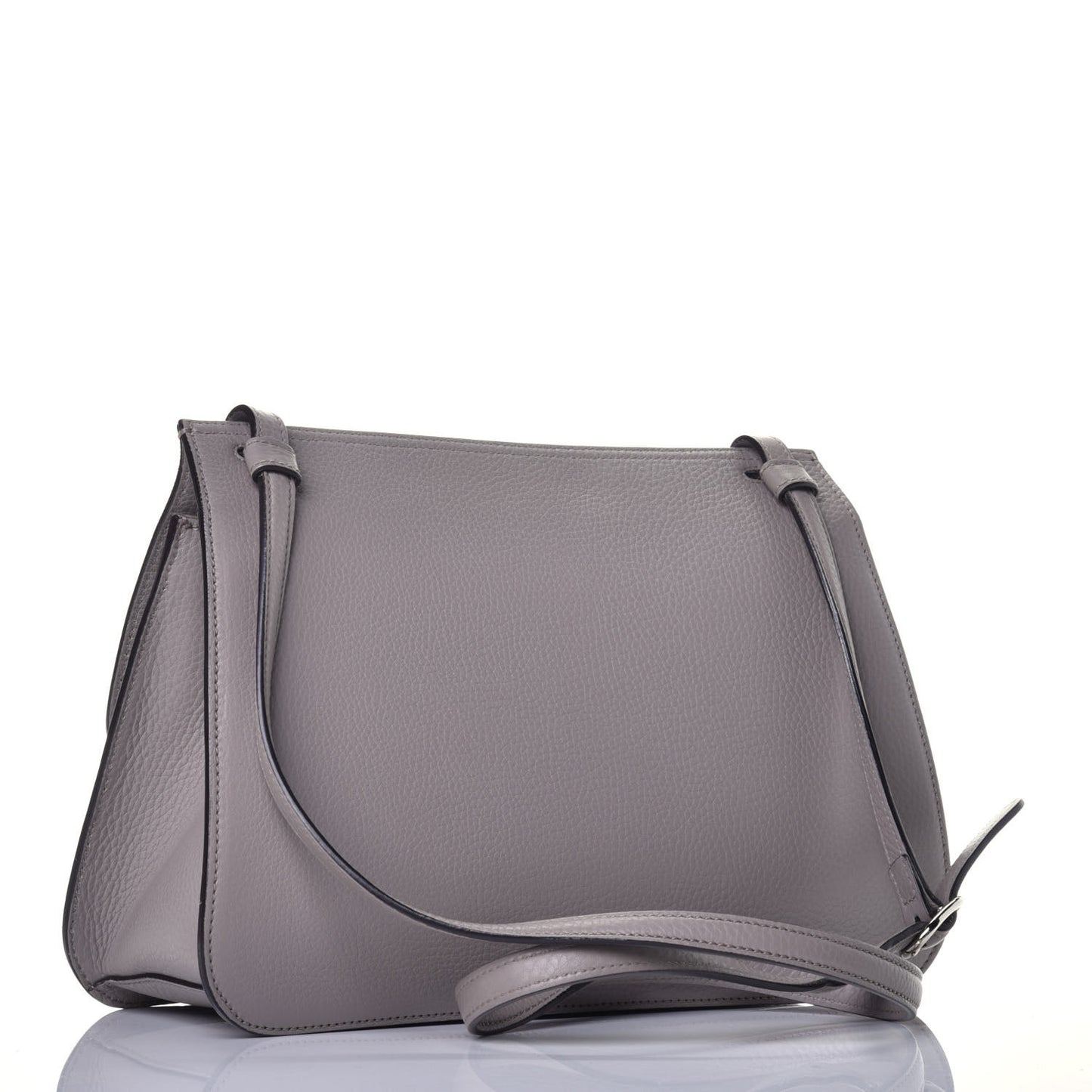 Cellarius Calfskin Medium Bamboo Daily Flap Shoulder Bag Storm Grey