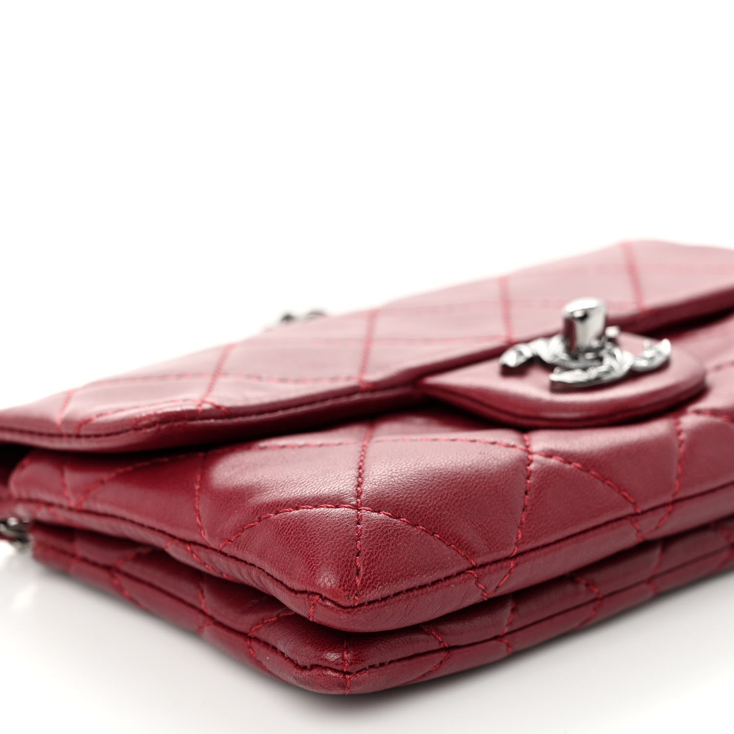 Chanel Lambskin Quilted Mini Mineral Nights Flap Crossbody Bag Dark Red 10 of 11