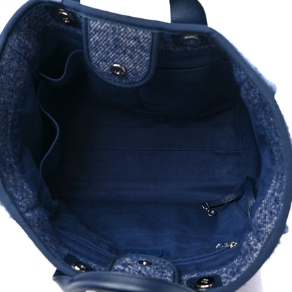 Chanel Mixed Fibers Calfskin Medium Deauville Tote Blue 5 of 11