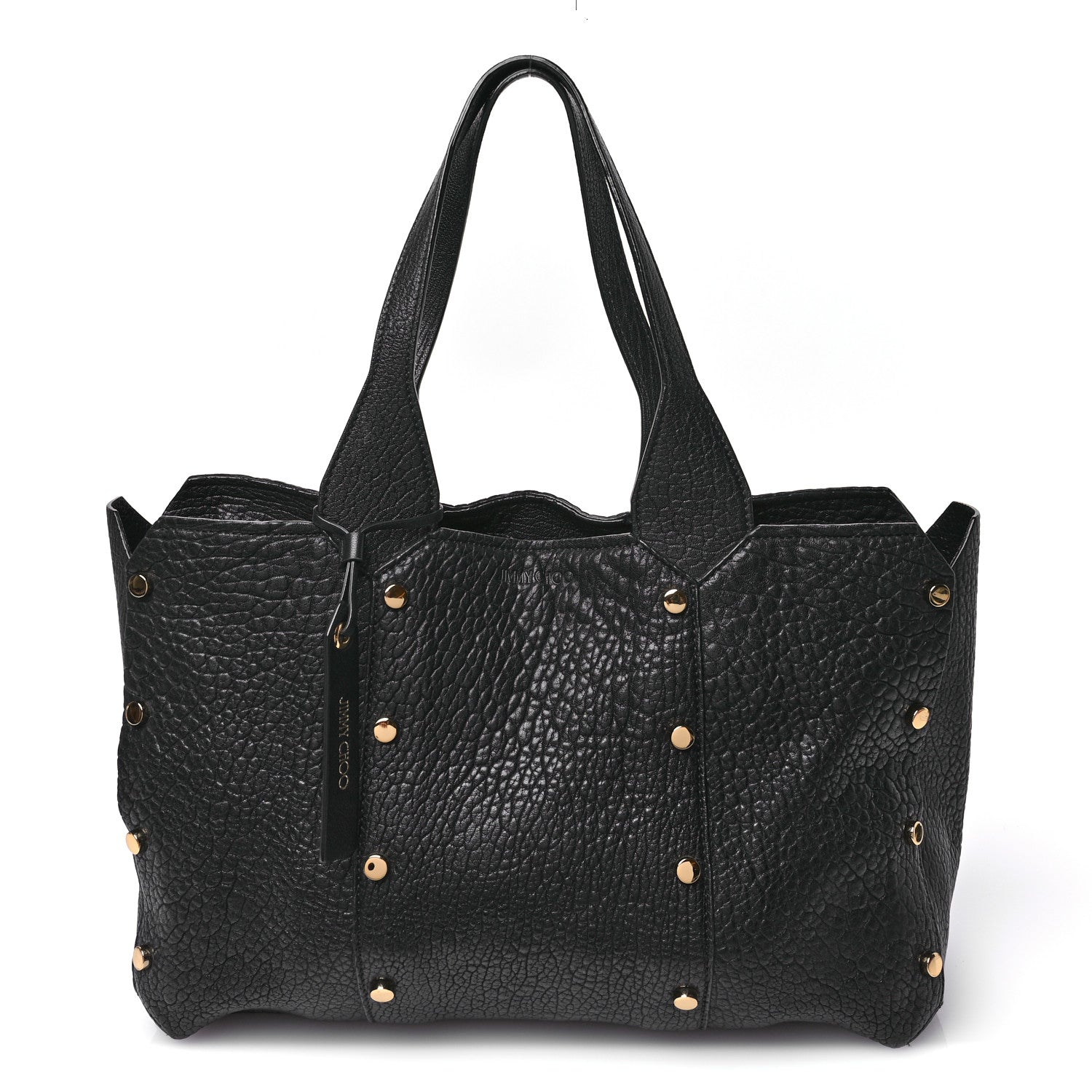Jimmy Choo Grained Calfskin Studded Lockett Shopper Tote Black 1 of 9