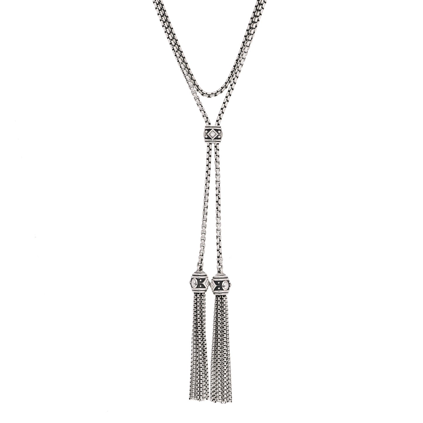 Sterling Silver Diamond Renaissance Tassel Necklace