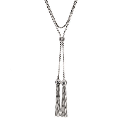 David Yurman Sterling Silver Diamond Renaissance Tassel Necklace 1 of 4