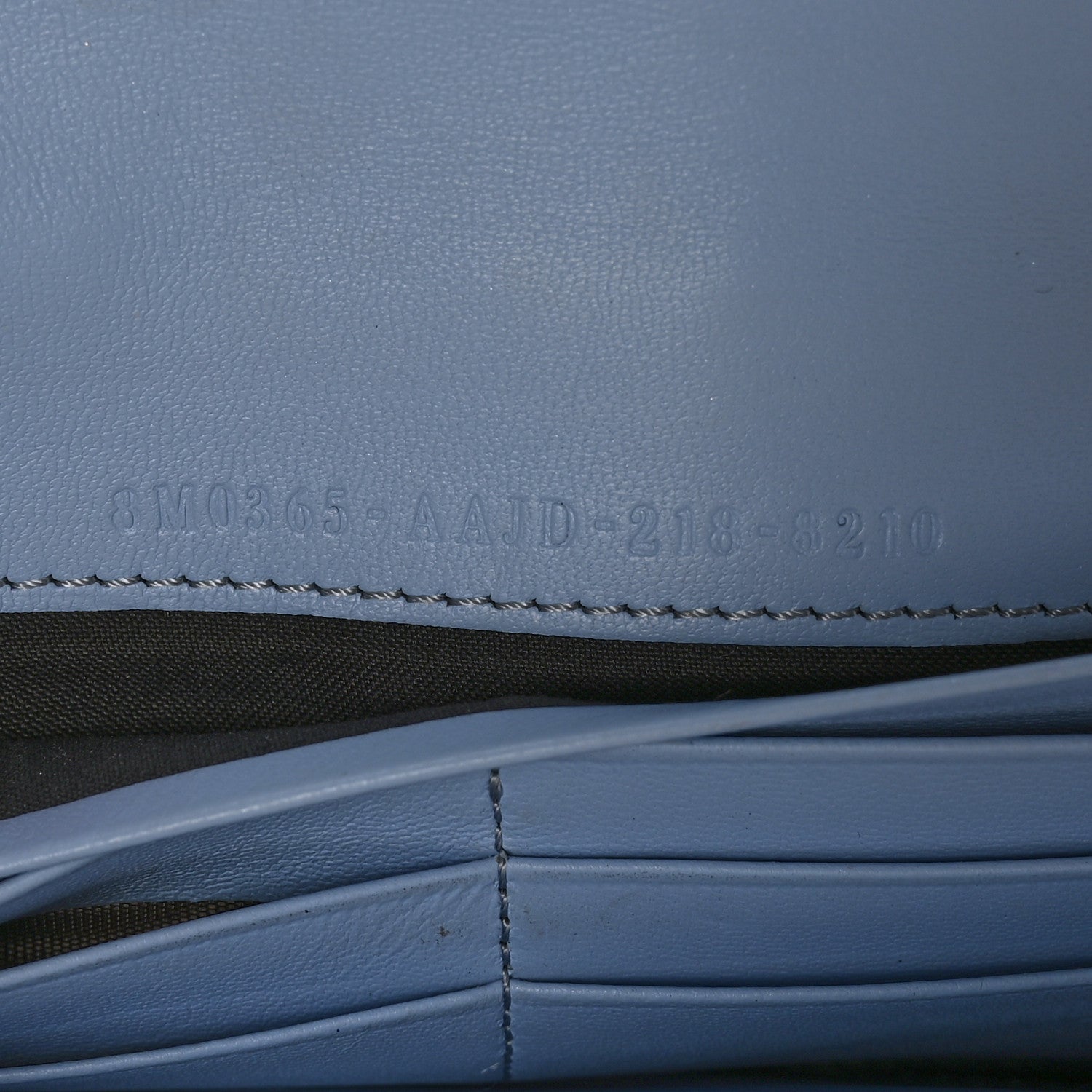 Fendi Nappa Matisse FF Embossed Continental Wallet on Chain Placid Blue 6 of 8