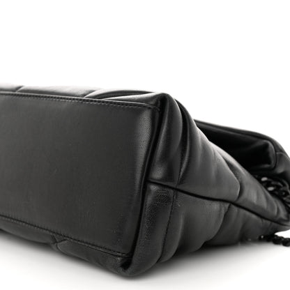 Saint Laurent Lambskin Quilted Monogram Monochrome Small Loulou Puffer Chain Satchel Black 10 of 10